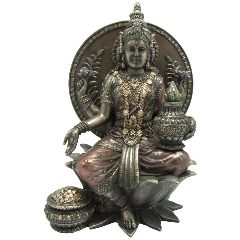 Imagen Resina Lakshmi 15 x 11 x 20 cm (Dorado Viejo) Hindu