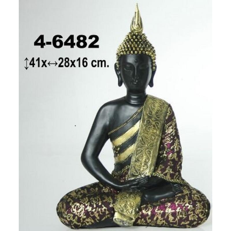 Buda Resina Negro/Oro 41 x 28 x 16 cm.(HAS)