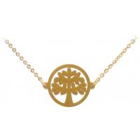 Collar Amuleto Arbol de la Vida (Acero Dorado) (C2)