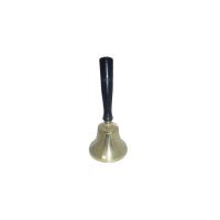 Campana Bronce Brillante 22 x 10 cm (Mango Madera Negro) C2)