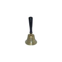 Campana Bronce Grabada 18 x 8 cm (pequeña) (Mango Madera Negro)