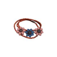 Collar Terracota 3 Flores (Rosa, Azul y Rosa )