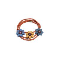 Collar Terracota 3 Flores (Azul, Amarillo y Azul )