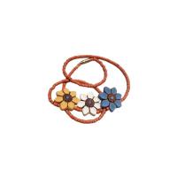 Collar Terracota 3 Flores (Azul. Amarillo y Blanco )
