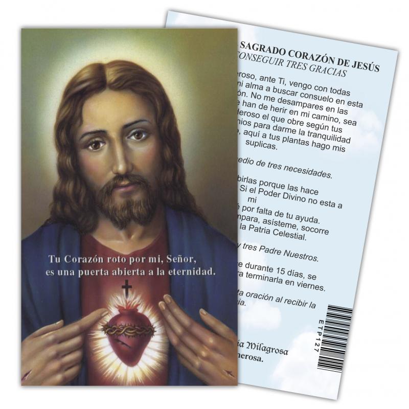 Estampa Corazon de Jesus Tres Gracias 7 x 11 cm (P25) Estampa Corazon de Jesus Tres Gracias 7 x 11 cm (P25)