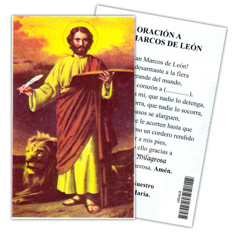 Estampa Marcos de Leon de pié 7 x 11 cm (P25) Estampa Marcos de Leon de pié 7 x 11 cm (P25)