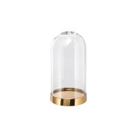 Expositor Urna de Cristal base Metal dorado  27 x 15 cm (par...