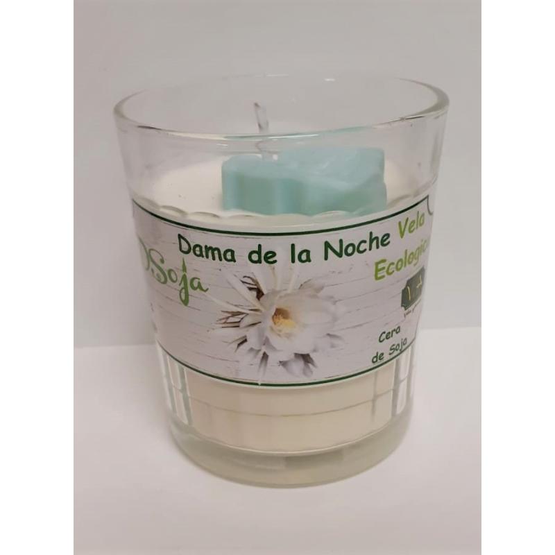 Vela Aromatica DSoja Dama de Noche (En Vaso 9 x 8)  Ecologica