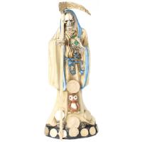 Imagen Santa Muerte C/ Monedas 30 cm. (Hueso) (c/ Amuleto Base) - Resina. Artesanal puede variar col