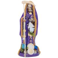 Imagen Santa Muerte Vestida 20 cm. (Morada) (c/ Amuleto Base...