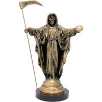 Imagen Santa Muerte Metalica 25 cm. Brazos Abiertos (Dorada)