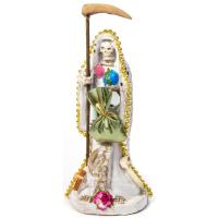 Imagen Santa Muerte Vestida 15 cm (Blanca) (c/ Amuleto Base)...