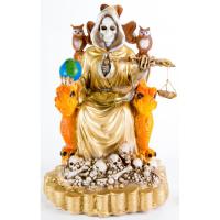 Imagen Santa Muerte sobre Trono Imperial Pata de Gallo con B...