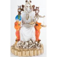 Imagen Santa Muerte sobre Trono Imperial Pata de Gallo con B...