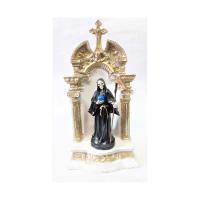 Imagen Santa Muerte Con Capilla Blanca 40 x 20 x 12 cm (Negra) Resina