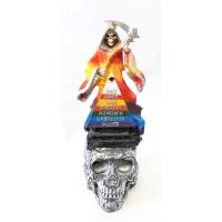 Imagen Santa Muerte sobre Craneo con Piramide (7 Colores) 40 cm Resina