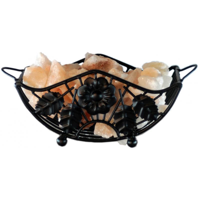 Lampara Sal Canasta Metal Adornada Piedras 14 cm x 30 cm Lampara Sal Canasta Metal Adornada Piedras 14 cm x 30 cm