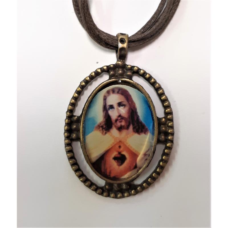 MEDALLA c/ Cordon Sagrado Corazon Modelo Nº 2  3.5 x 3 cm (sin Estampa)