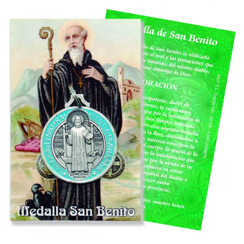 Medalla San Benito 4 cm Esmaltada (Reverso Cruz)