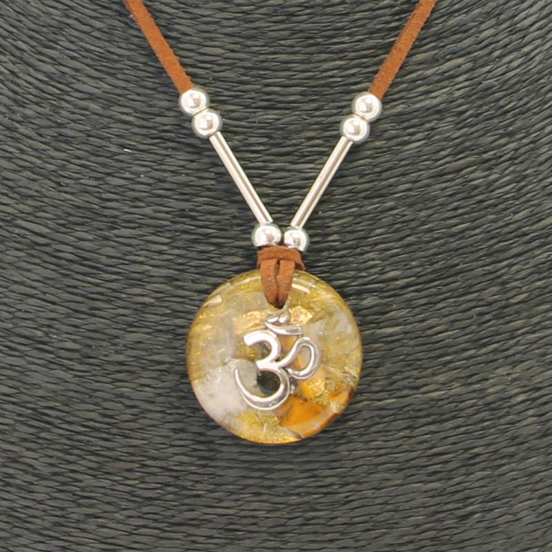 Collar Orgon Om Beige (3,2 cm Ajustable) Marron