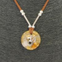 Collar Orgon Om Beige (3,2 cm Ajustable) Marron