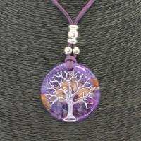 Collar Orgon Arbol de la Vida Morada (3,7 cm Ajustable)