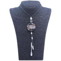 Collar Orgon Arbol de la Vida Verde con Abalorios (3,7 cm Aj...