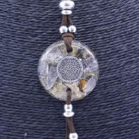 Collar Orgon Flor de la Vida Beige con Abalorios (3,7 cm Aju...