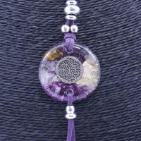 Collar Orgon Flor de la Vida Morado con Abalorios (3,7 cm Aj...