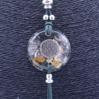 Collar Orgon Flor de la Vida Verde con Abalorios (3,7 cm Aju...