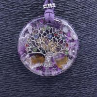 Collar Orgon Arbol de la vida brillantes Morado (5,4 cm Ajus...