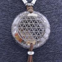 Collar Orgon Flor de la vida Beige con Abalorios (5,4 cm Aju...
