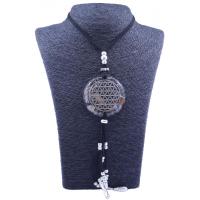 Collar Orgon Flor de la vida Negro con Abalorios (5,4 cm Aju...