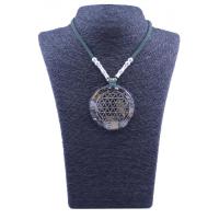 Collar Orgon Flor de la Vida Verde (5,4 cm Ajustable)