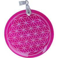 Colgante Geometria Flor de la Vida Agata Rosa(Has)