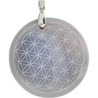 Colgante Geometria Flor de la Vida Agata Gris (Has)