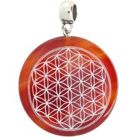 Colgante Geometria Flor de la Vida Agata Marron Pequeño(has)