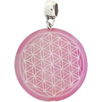 Colgante Geometria Flor de la Vida Agata Rosa Pequeño (Has)