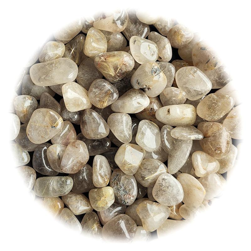 Cuarzo rutilado rodada pequeña pack 250 g