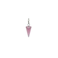 Pendulo Piedra 7 Chakras c/ Corazon Cuarzo Rosa (Se hace Pul...