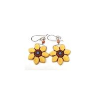 Pendientes Terracota Flores Amarillas