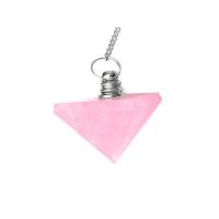Pendulo Piedra piramide Cuarzo Rosa  2 a 3 cm