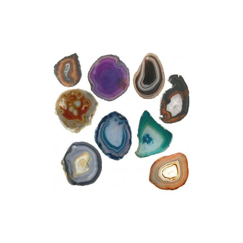 PIEDRA Agata Placa Fina Colores Surtidos (Unidad)