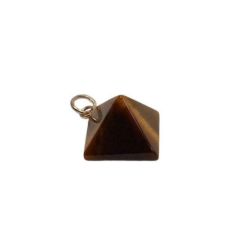 Colgante Piedra Piramide con Engarce Plata Ojo de Tigre