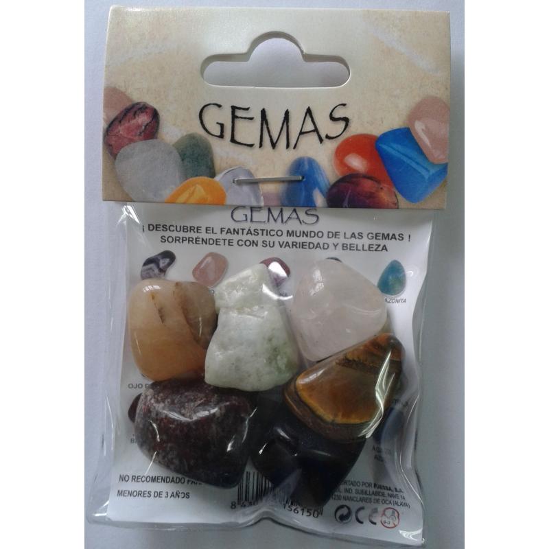 Pack 6 Piedras Gema Rodada 40 mm.